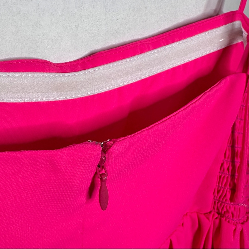 Amanda Uprichard Jojo Dress Pink Lacquer Mini Babydoll Spaghetti Strap SZ Small - Picture 10 of 16